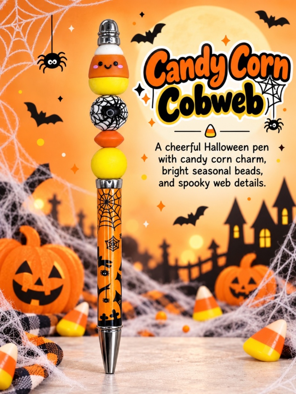 Candy Corn Coweb Pen